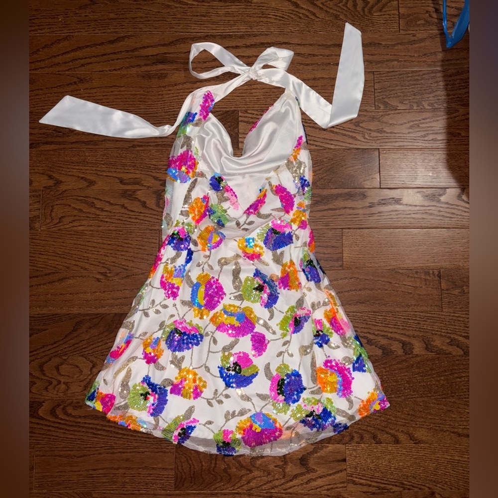 Hello Molly multicolor sequin halter dress - Picture 2 of 3